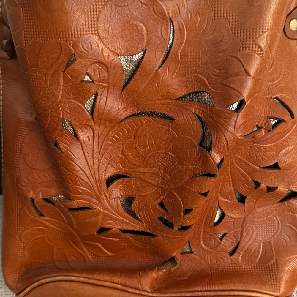 Patricia Nash Tan Leather Crossbody Bag - Picture 6 of 9